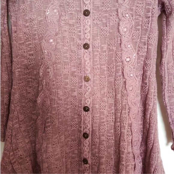Beautiful Izabel London Tunic Sweater with Lace Underlay sz 6 (M) - Picture 4 of 5